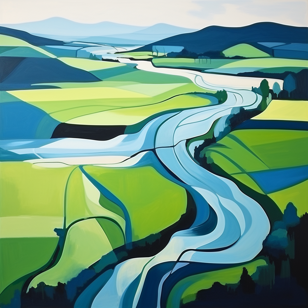 A painting of River Leven in Scotland