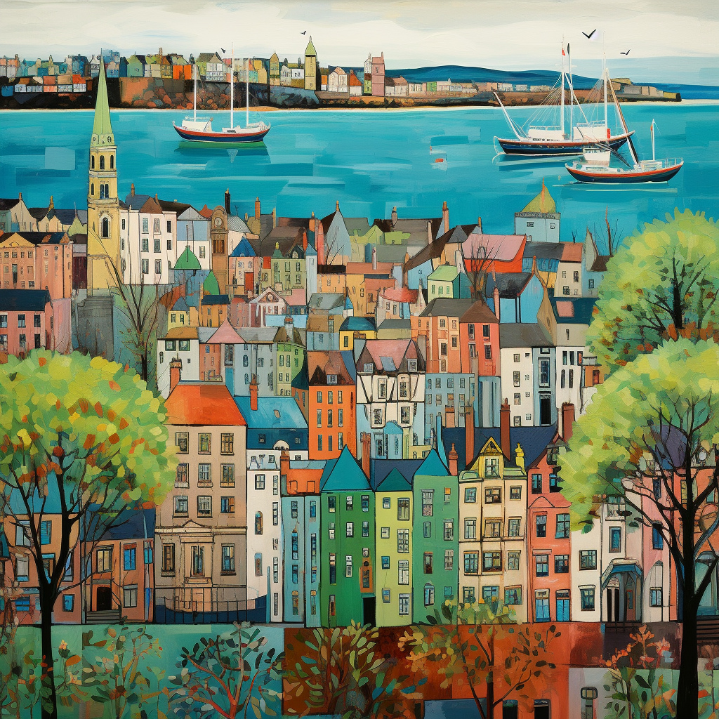 A painting of Tayside in Scotland