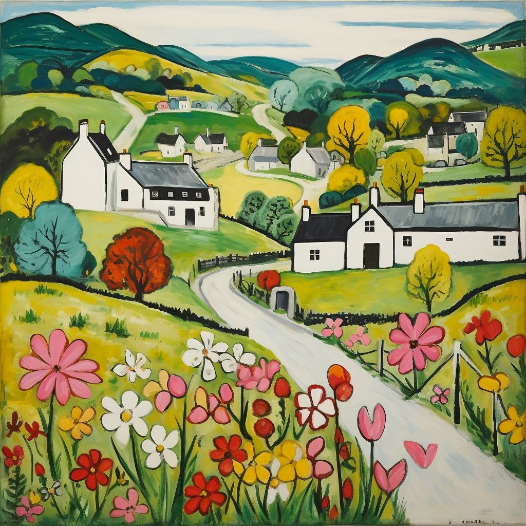 A painting of Kilmartin in Scotland