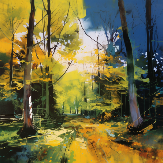 A painting of Balloch Wood in Scotland