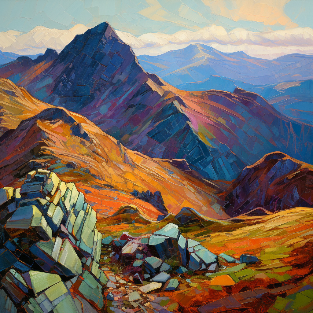 A painting of Arrochar Alps in Scotland