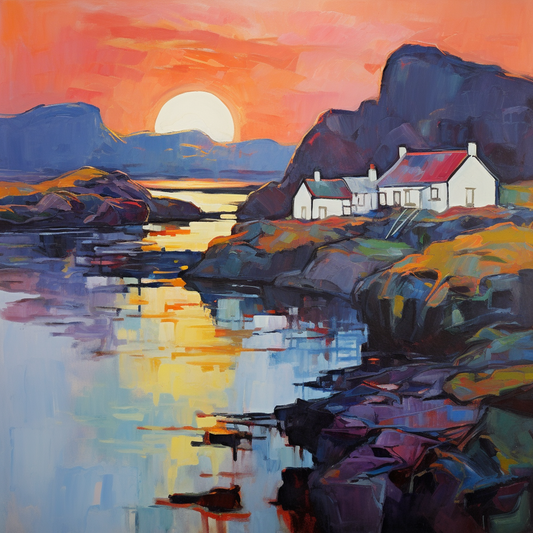 A painting of Easdale in Scotland