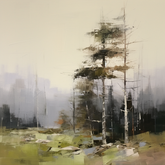 A painting of Morvern Forest in Scotland