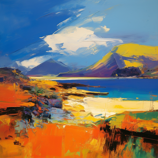 A painting of Isle of Scalpay in Scotland