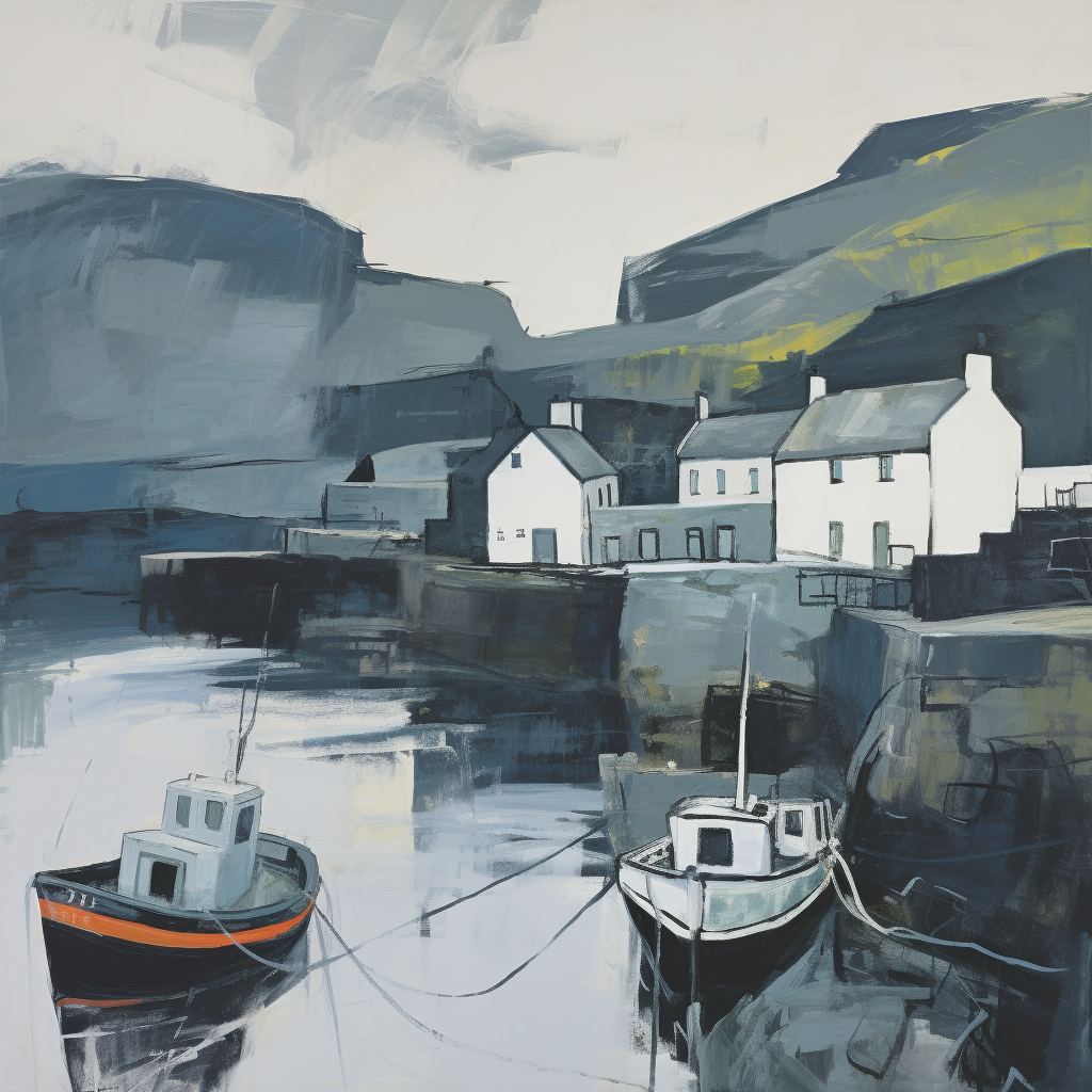 A painting of Pennan in Scotland