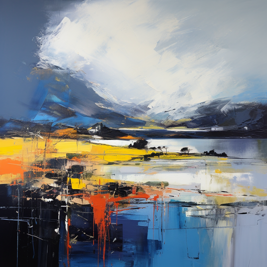 A painting of Port Appin Harbour in Scotland