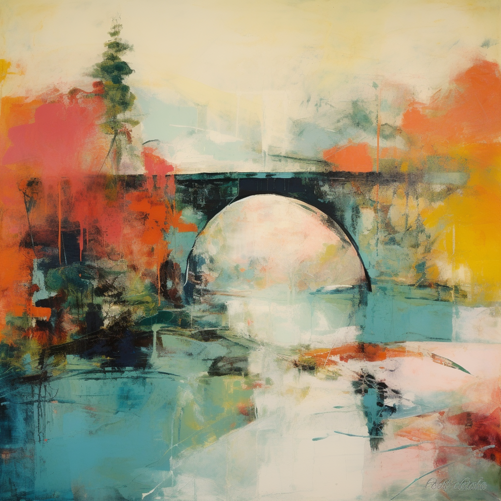 A painting of Victoria Bridge in Scotland