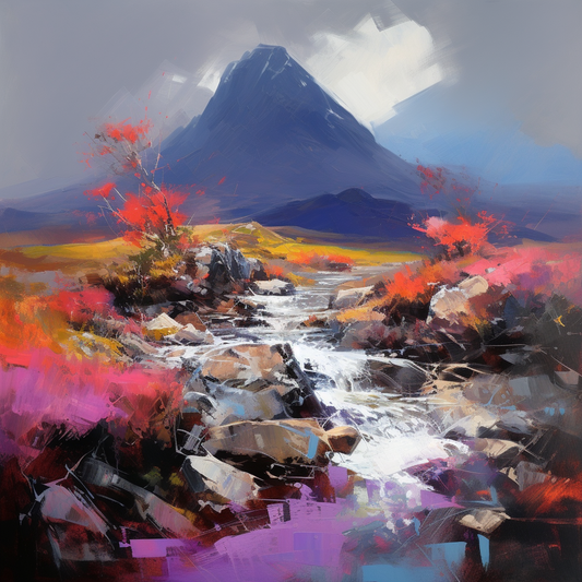 A painting of Buachaille Etive Mòr in Scotland