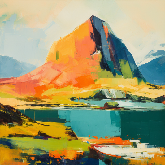 A painting of Suilven in Scotland