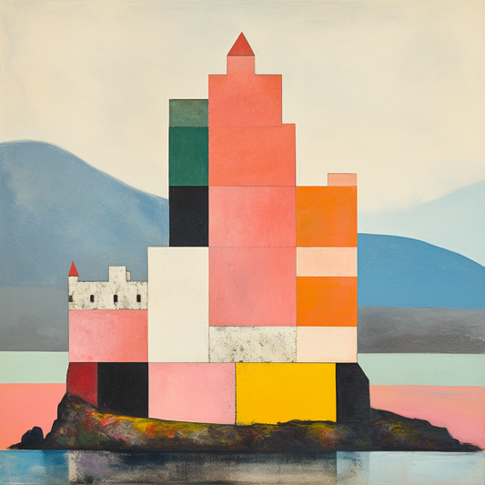 A painting of Brodick Castle in Scotland