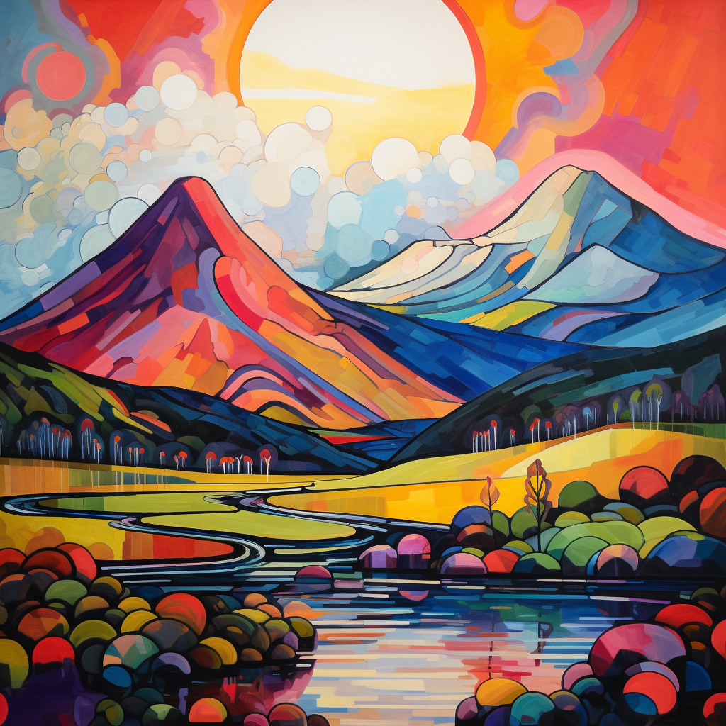 A painting of Beinn Ghlas in Scotland