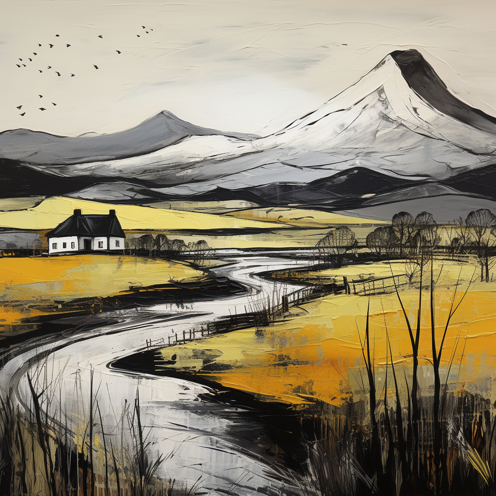 A painting of Meall Corranaich in Scotland