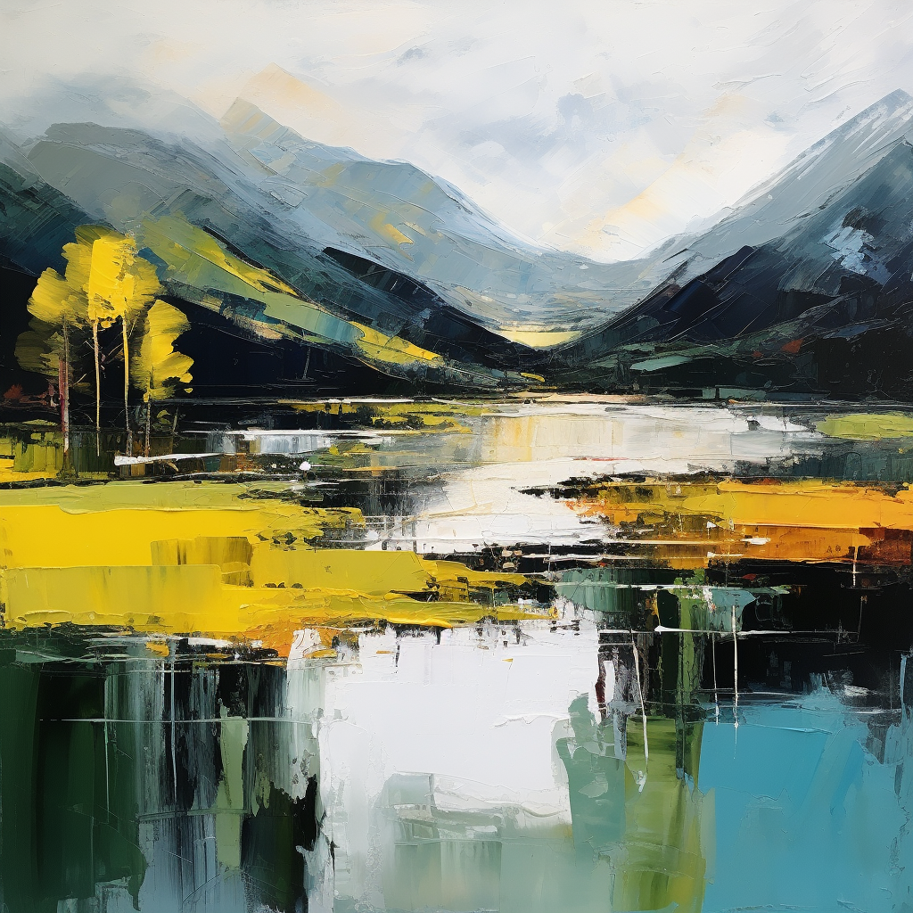 A painting of Loch Lochy in Scotland