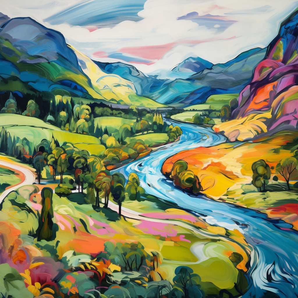 A painting of Glen Garry in Scotland