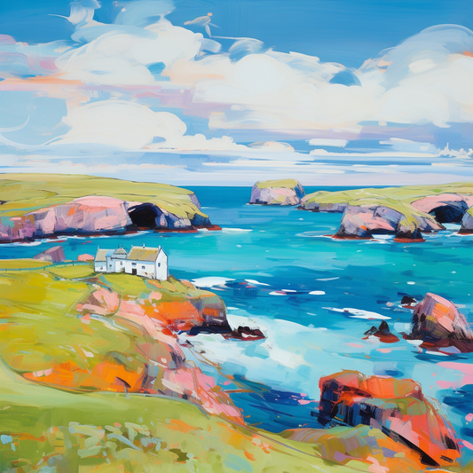 A painting of Shetland in Scotland