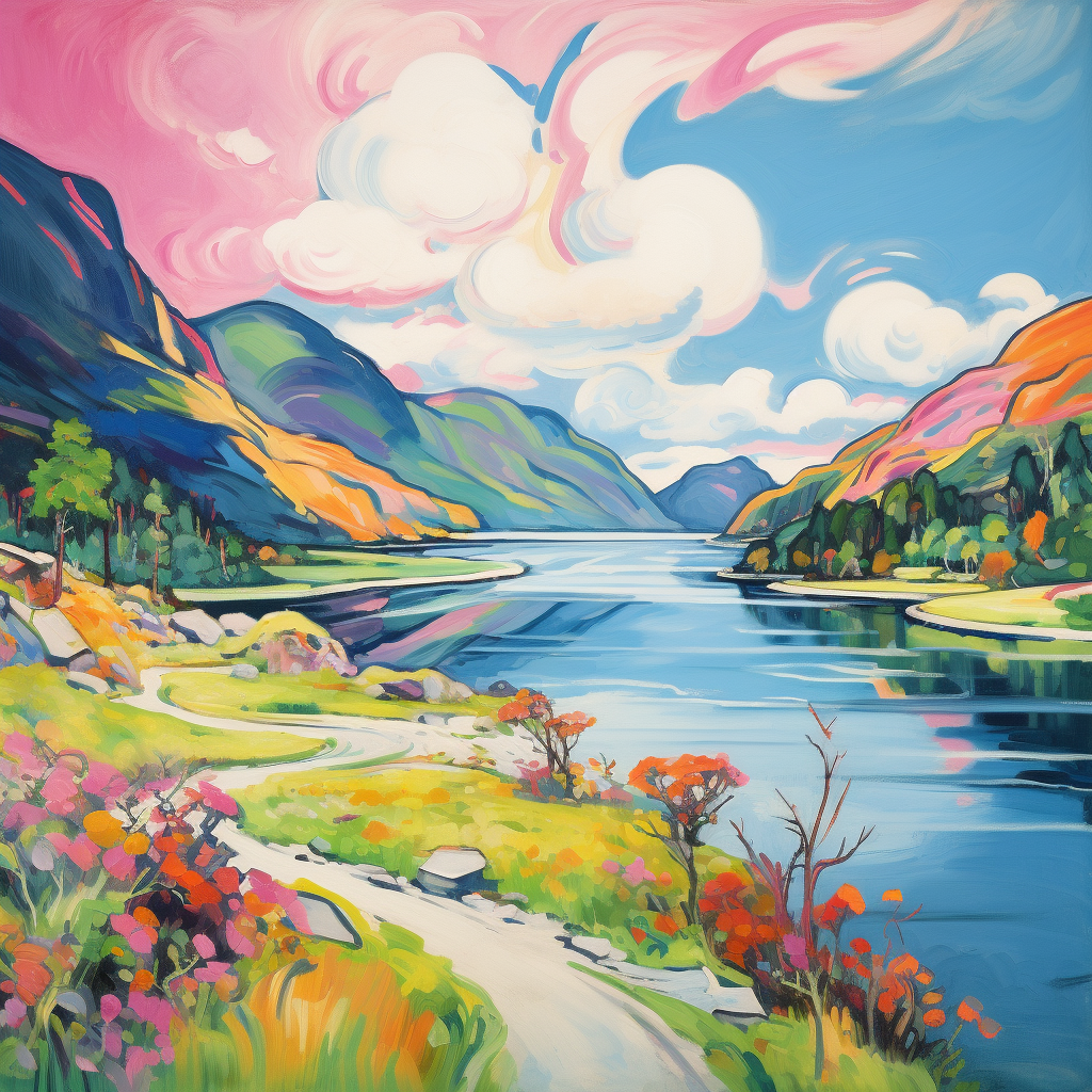 A painting of Loch Shiel in Scotland