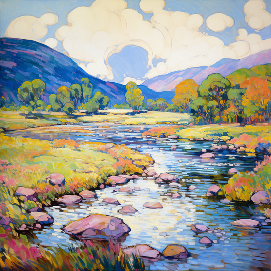 A painting of Glen Esk in Scotland