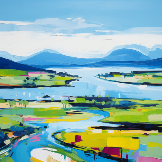 A painting of Loch Leven in Scotland