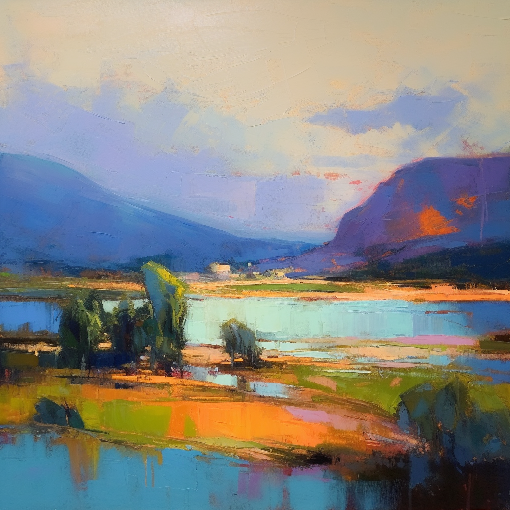 A painting of Loch Tay in Scotland