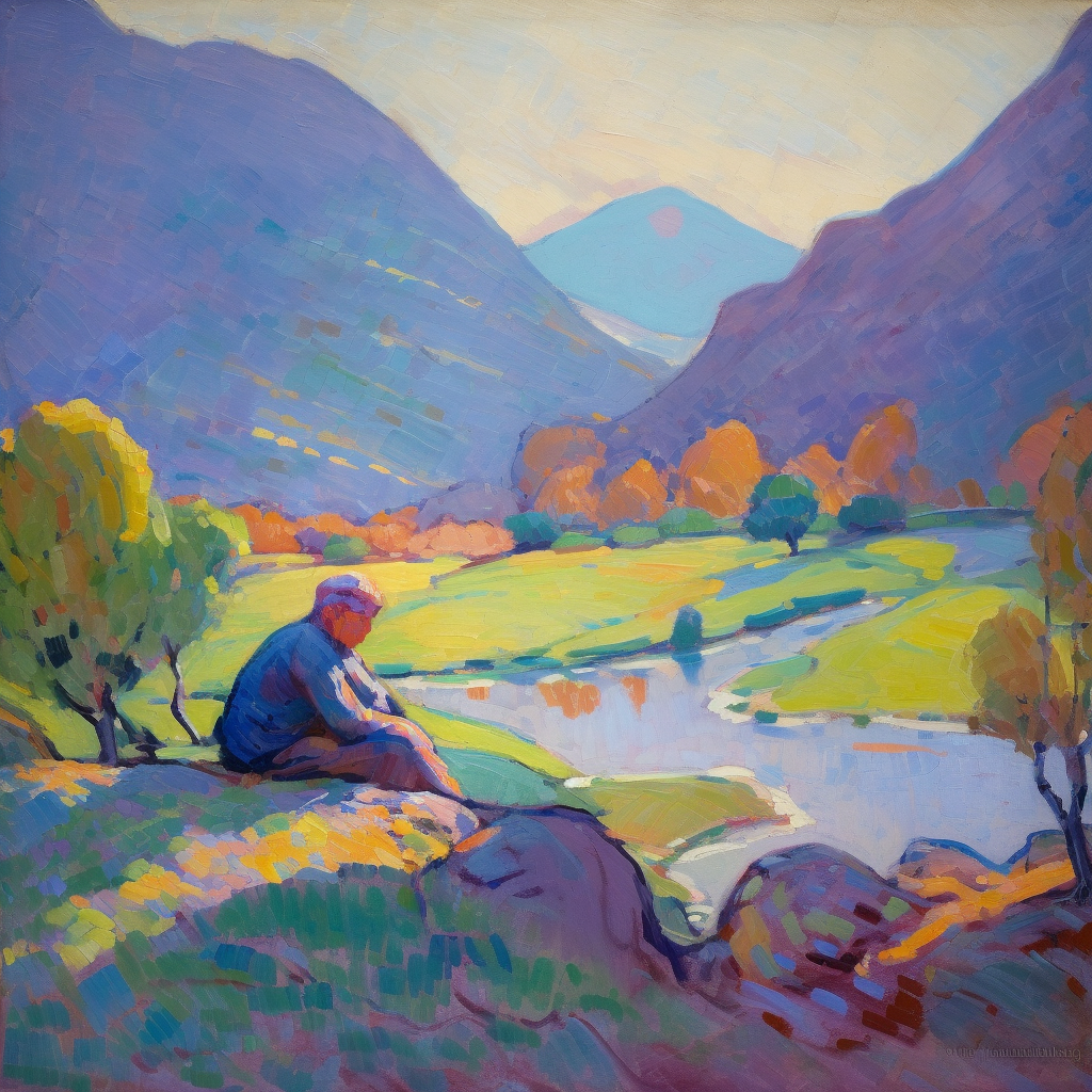 A painting of Glen Doll in Scotland