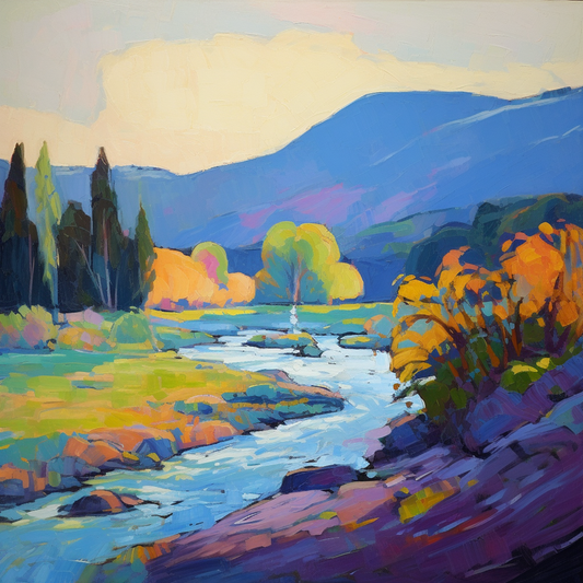 A painting of River Tummel in Scotland