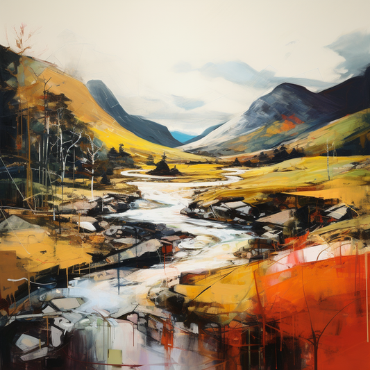 A painting of Glen Feshie in Scotland