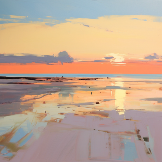 A painting of Longniddry Beach in Scotland