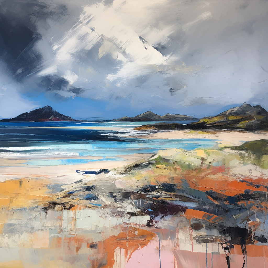 A painting of Arisaig in Scotland