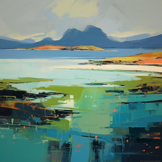 A painting of Ardalanish Bay in Scotland