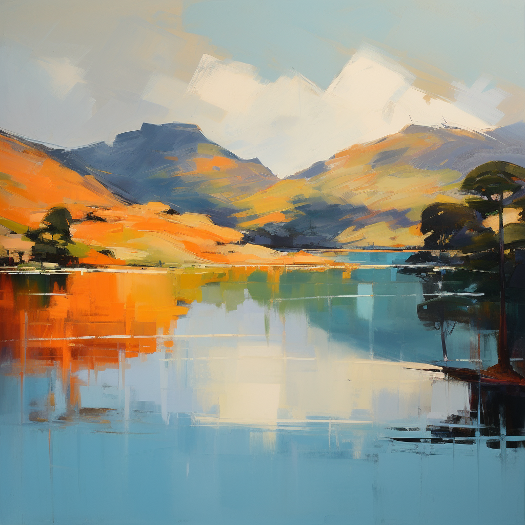 A painting of Loch Katrine in Scotland