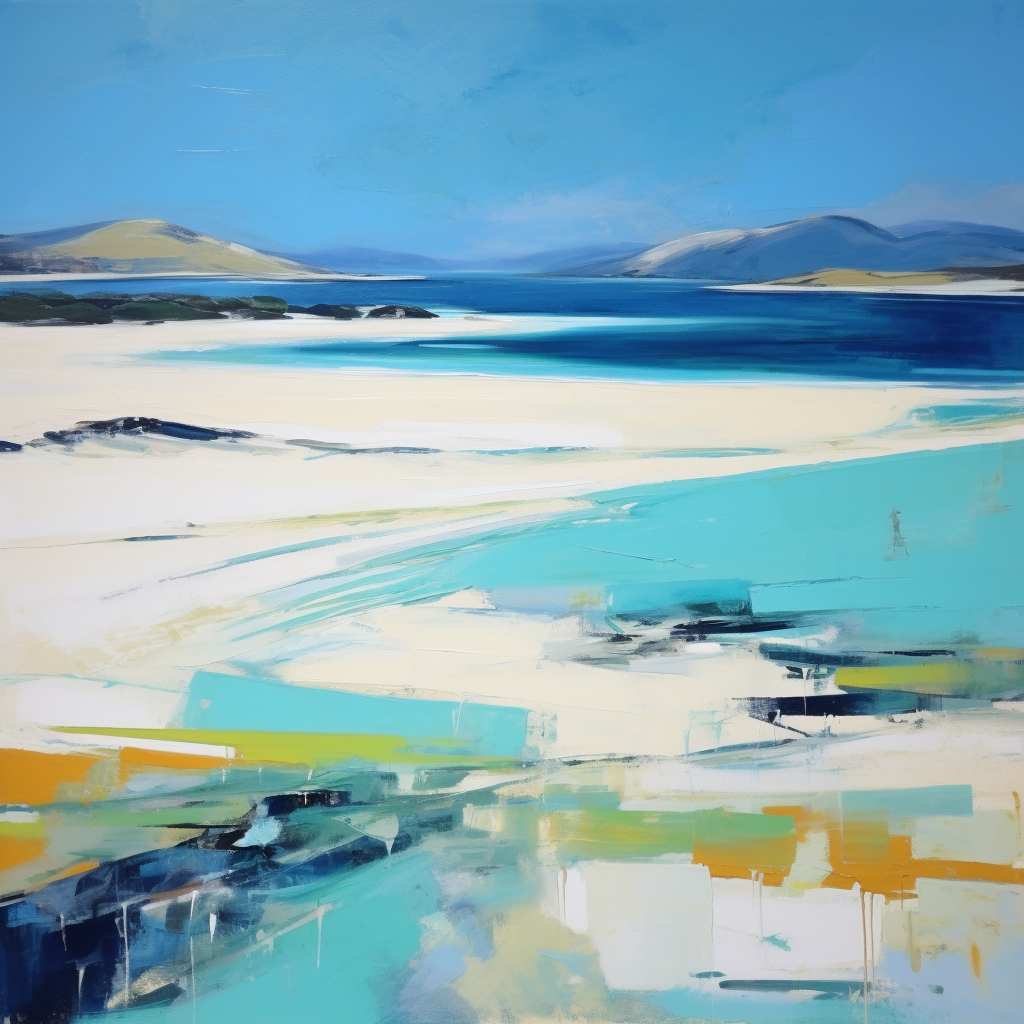 A painting of Isle of Harris in Scotland