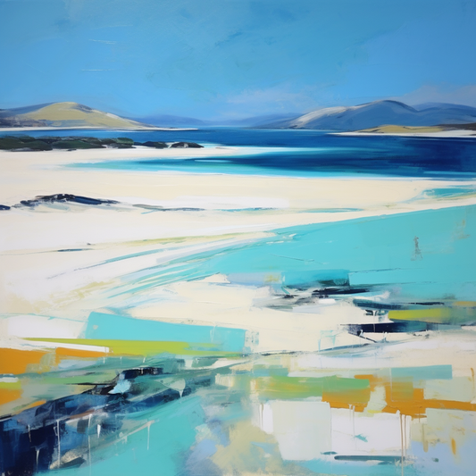 A painting of Outer Hebrides in Scotland