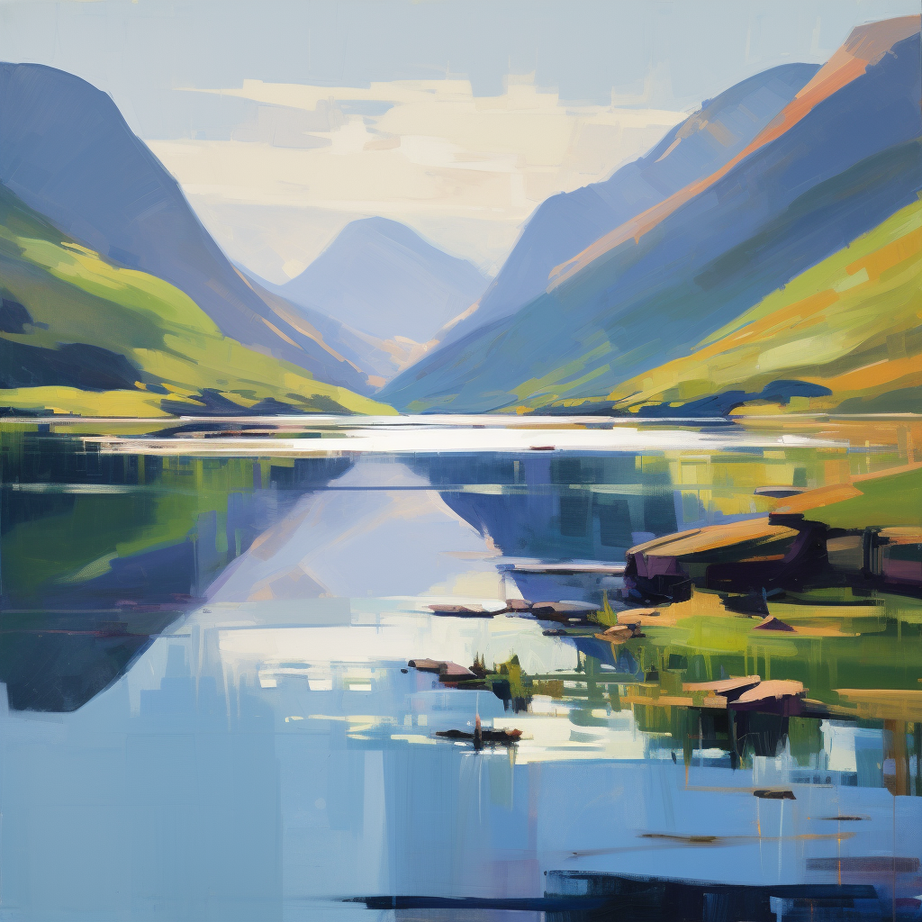 A painting of Glen Etive in Scotland