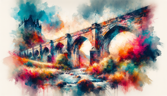 A painting of North Bridge in Scotland