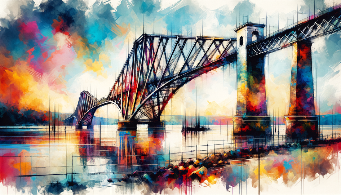 A painting of Erskine Bridge in Scotland