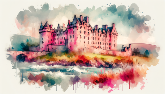 A painting of Craigievar Castle in Scotland