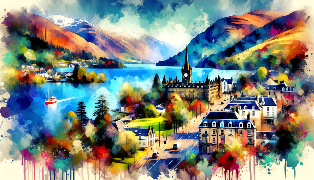 A painting of Inveraray in Scotland