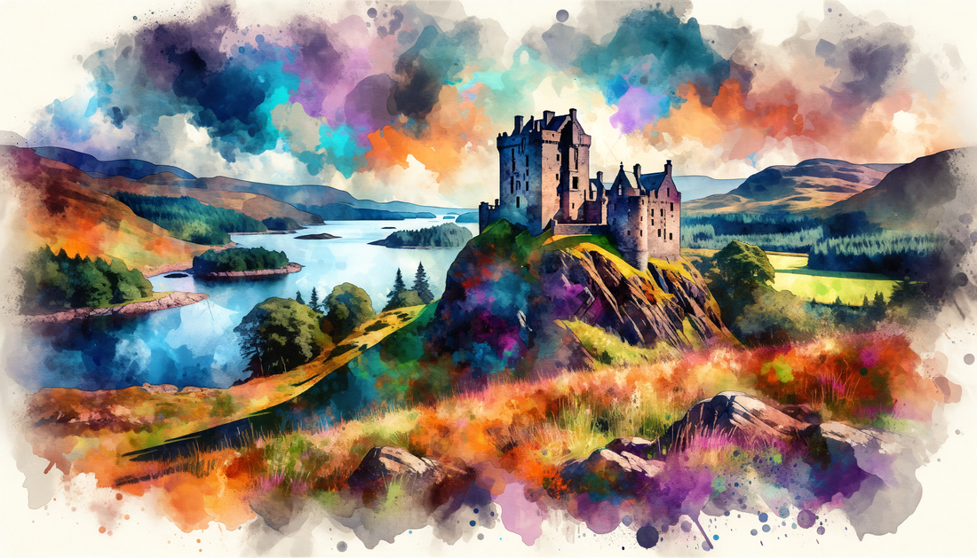 A painting of Duart Castle in Scotland