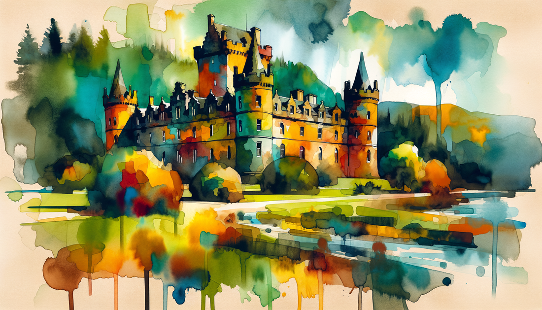 A painting of Inveraray Castle in Scotland