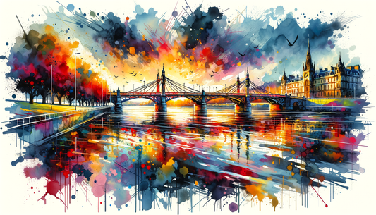A painting of Albert Bridge in Scotland