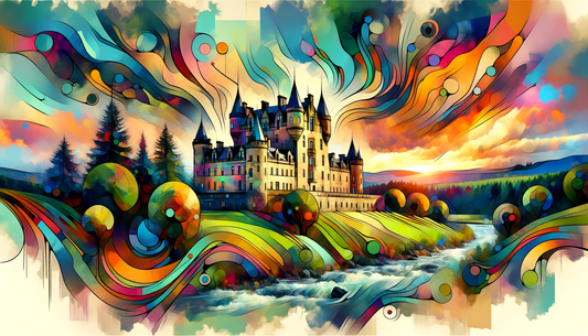 A painting of Castle Fraser in Scotland