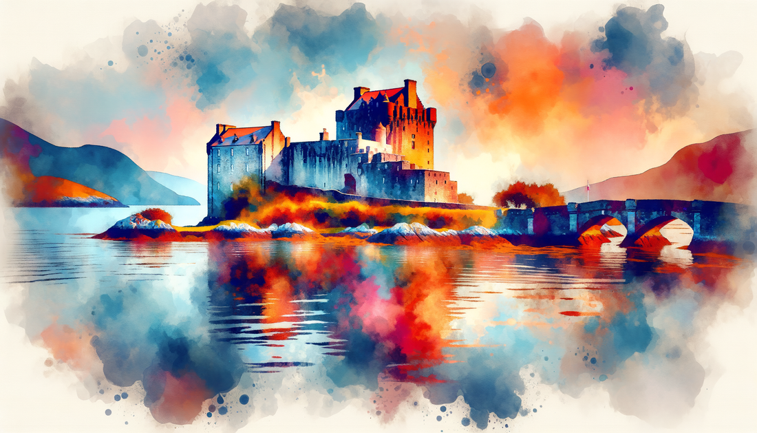 A painting of Dunvegan Castle in Scotland