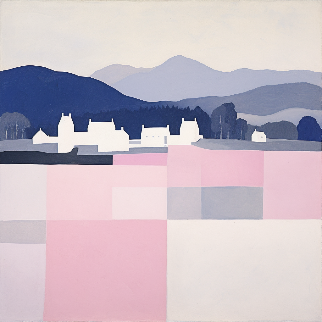 A painting of Blair Castle in Scotland.