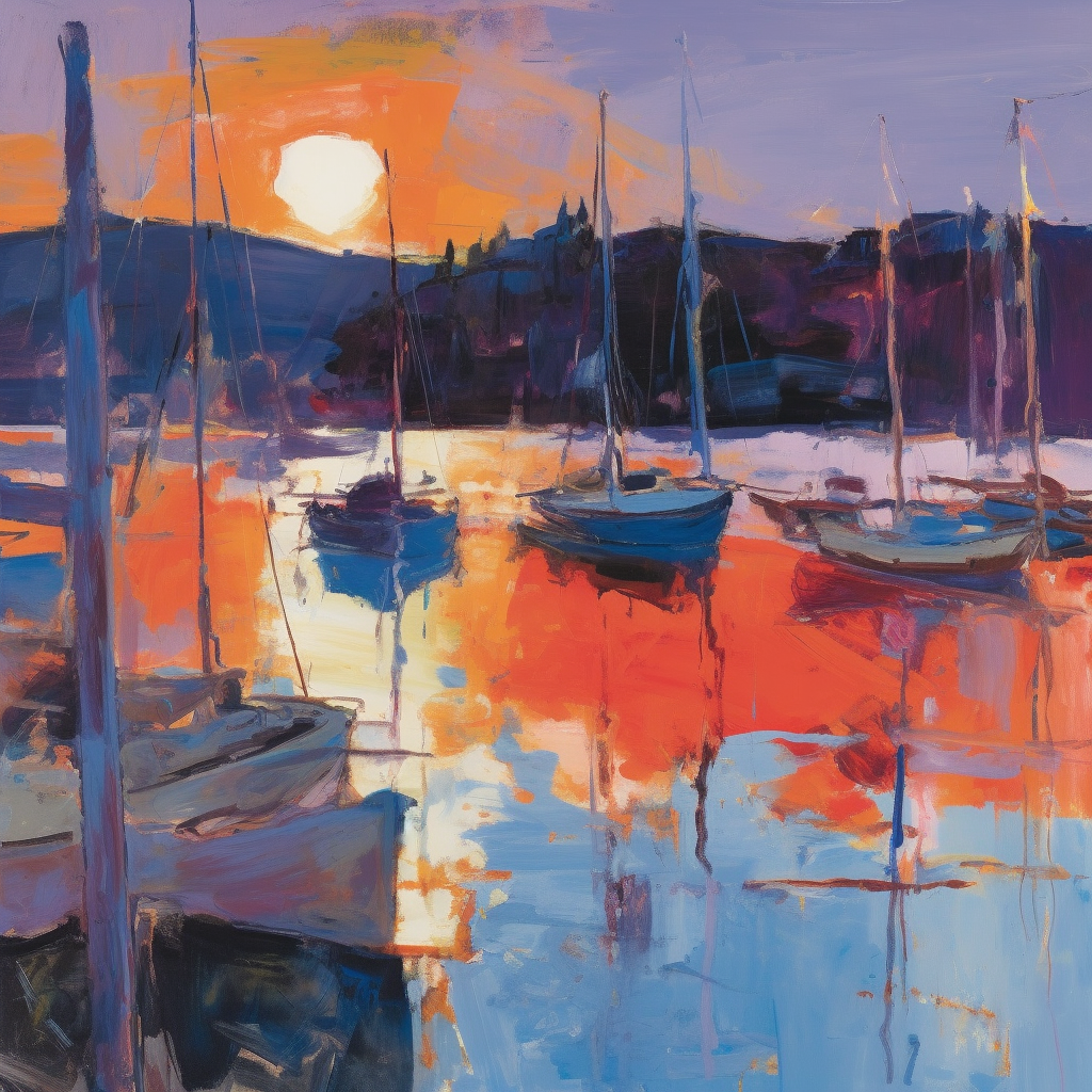 A painting of Tarbert in Scotland.