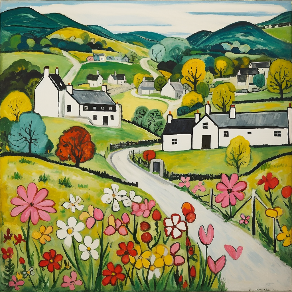 A painting of Kilmartin in Scotland.