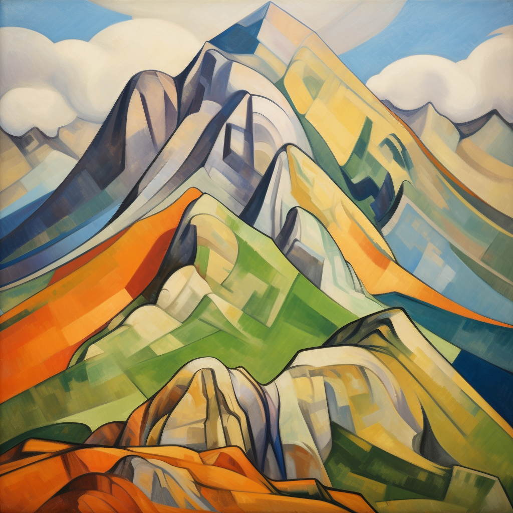 A painting of Beinn a' Bheithir in Scotland.