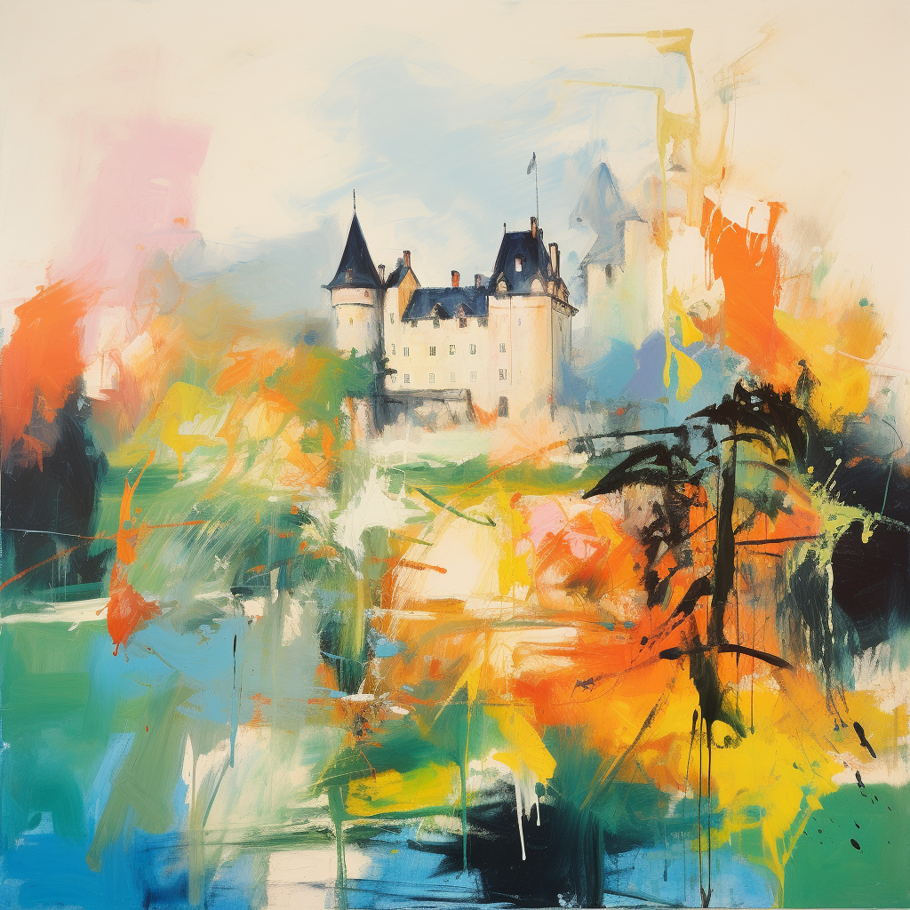 A painting of Cawdor Castle in Scotland.