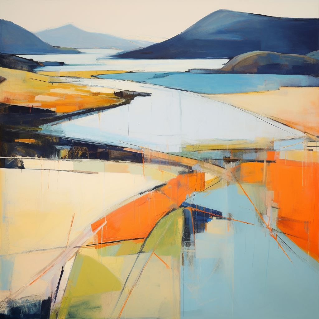 A painting of Loch Linnhe in Scotland.
