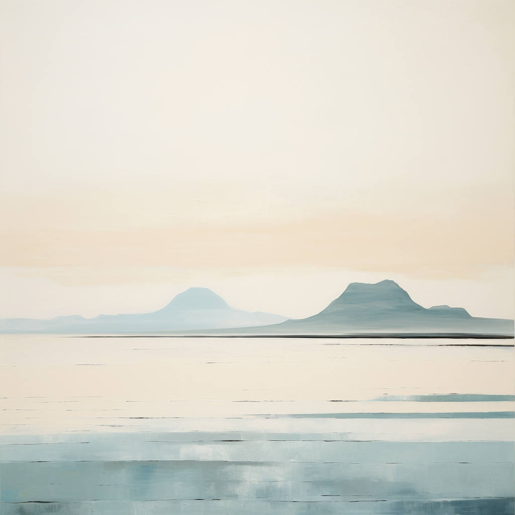 A painting of Isle of Eigg in Scotland.
