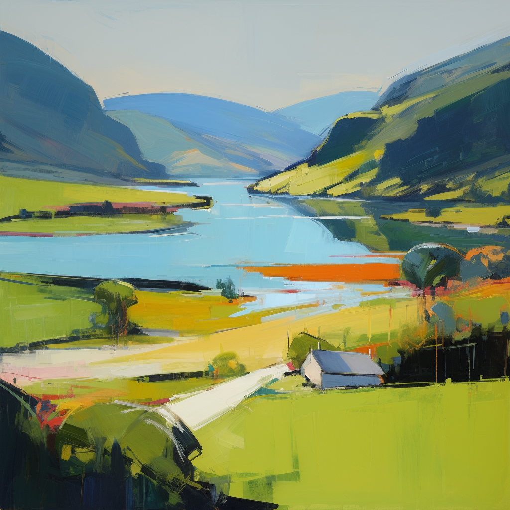 A painting of Glen Falloch in Scotland.